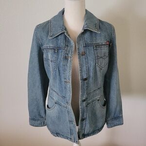 MUDD Jean Jacket Mid Length Vintage Tapered Waist